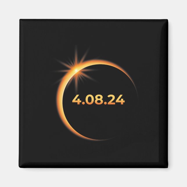 Aimant Solar Eclipse 2024 Amérique Totalité 04 08 24 Spri (Devant)