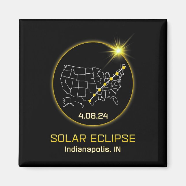 Aimant Solar Eclipse 2024 Indianapolis In Indiana Totalit (Devant)
