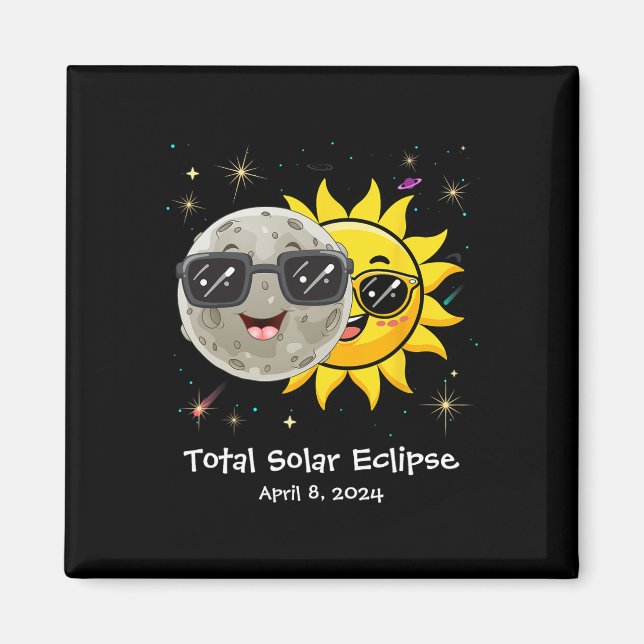 Aimant Solar Eclipse 2024 Joli Solar Eclipse Enfants Garç (Devant)
