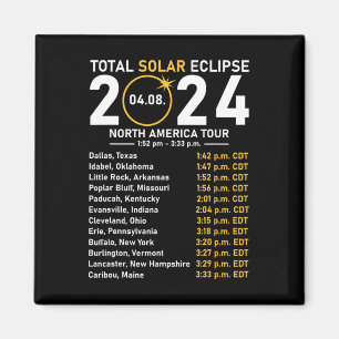 Aimant Solar Eclipse 2024 North America Tour State Totali