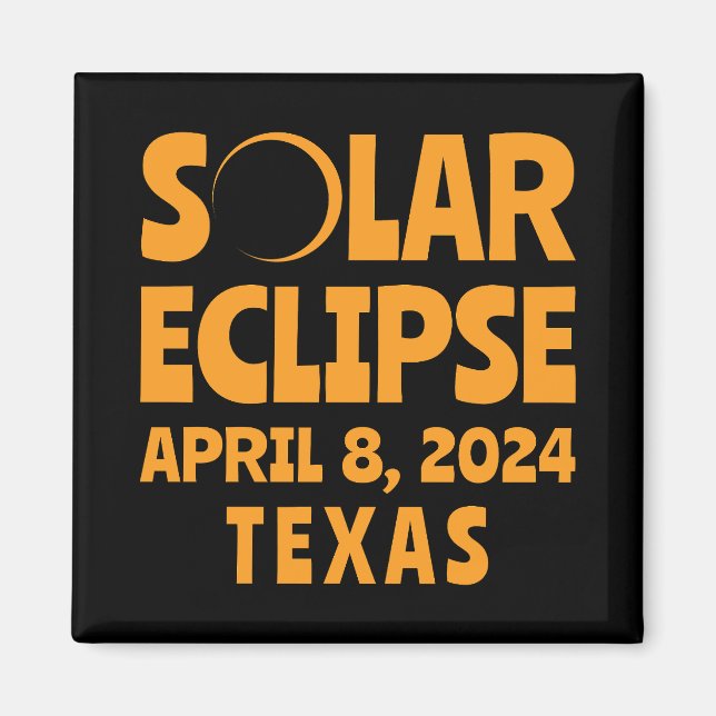 Aimant Solar Eclipse 2024 Texas (Devant)