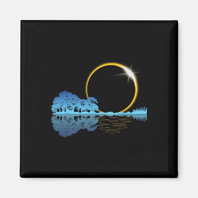 Aimant Solar Eclipse Guitare Nature Lune Retro Style Guit (Devant)