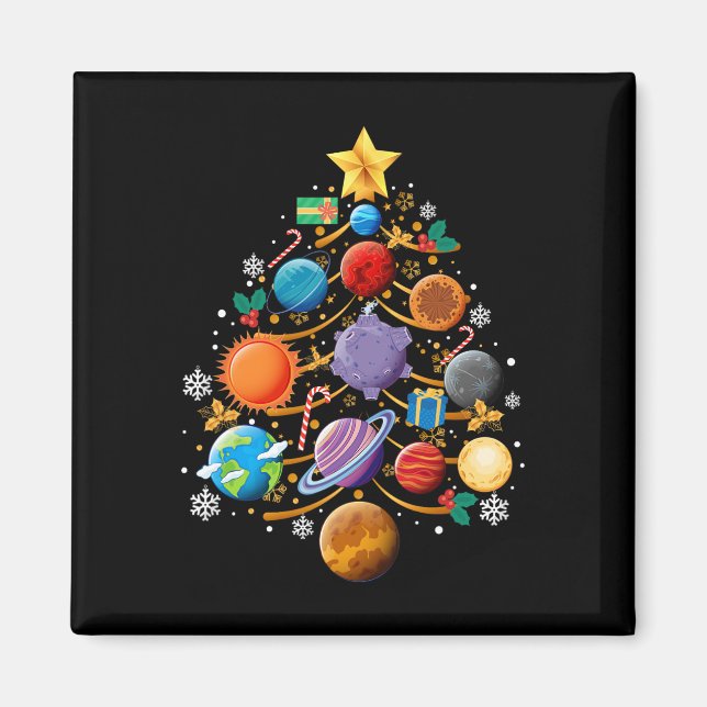 Aimant Solar System Planets Christmas Tree Astronomy Xmas (Devant)