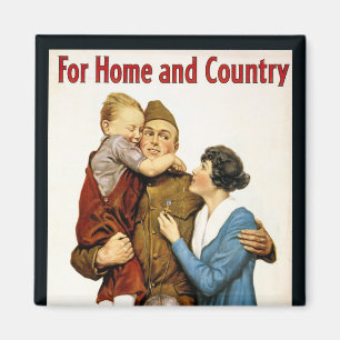 Aimant Soldat patriotique vintage pour le prêt pour la li