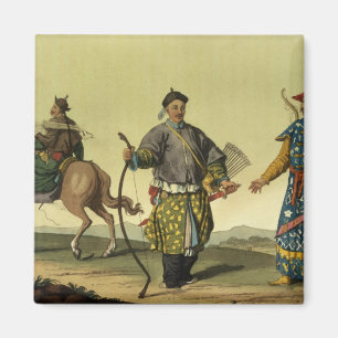 Aimant Soldats de drapeaux du Mongolian huit du milita de