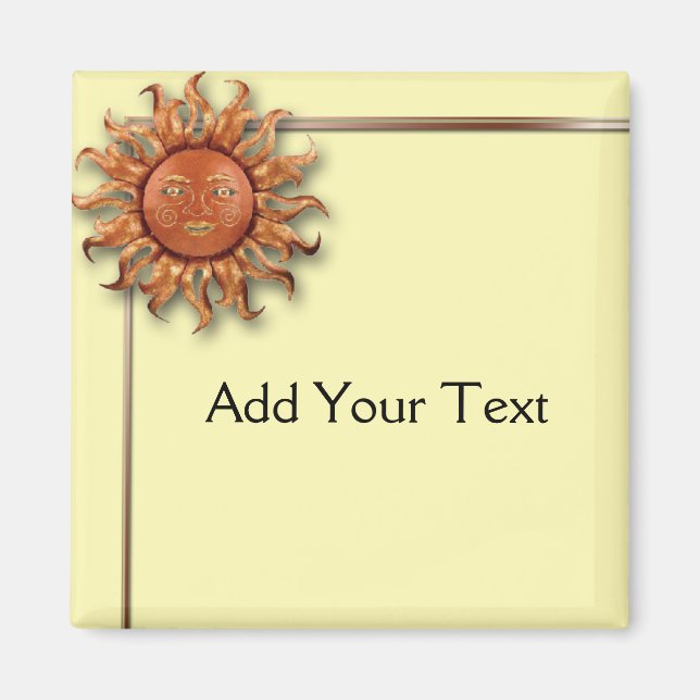 Aimant Soleil bronze sur Arrière - plan crème (Devant)