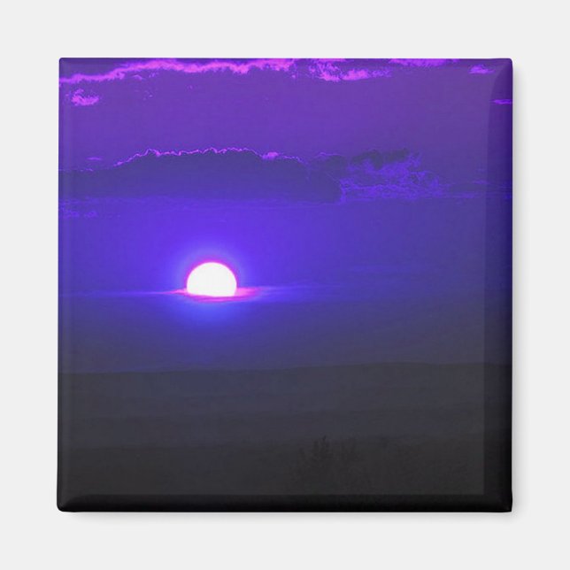 Aimant Soleil dans les nuages (violet) (Devant)