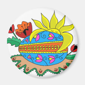 Aimant Soleil de printemps et Pysanka