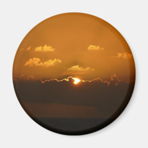 Aimant Soleil Derrière les nuages I Orange Sunset Photo