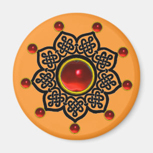 Aimant SOLEIL GOTHIQUE  Rubis rouge,Jaune