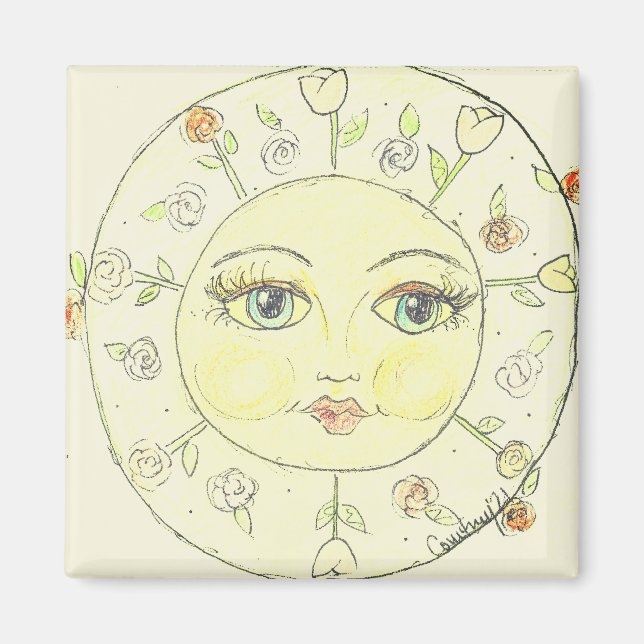 Aimant Soleil lunaire - CBS dimanche matin (Devant)