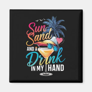 Aimant Soleil Sable et un Verre à la Main Croisière de Pl