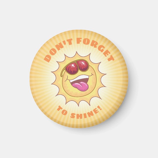 Aimant Soleil souriant avec affirmation (Devant)