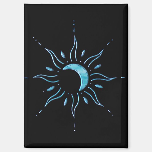 Aimant Soleil Turquoise  (Recto)