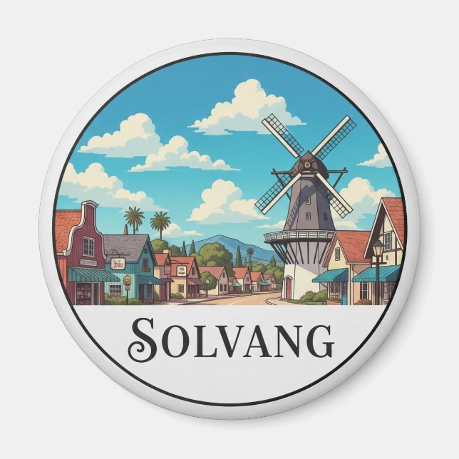 Aimant Solvang Californie vintage (Devant)