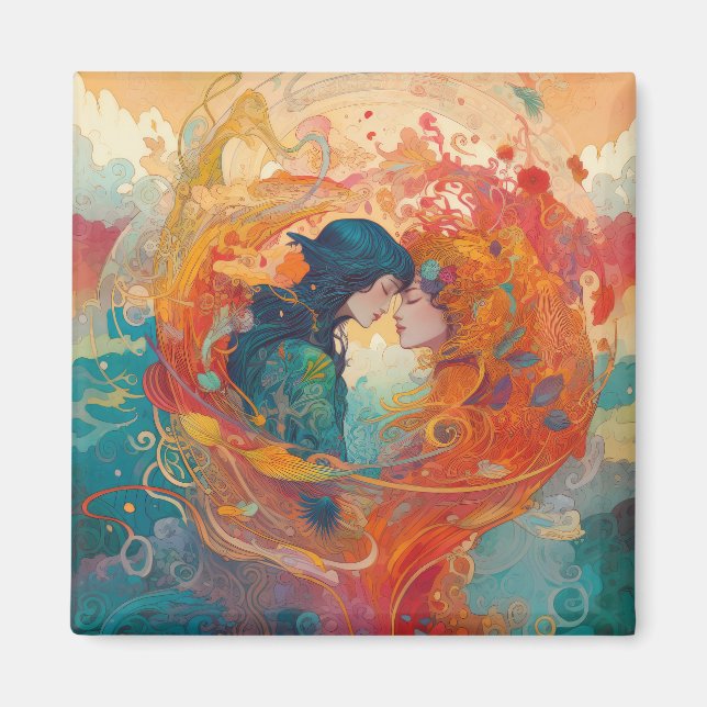 Aimant Son Amour, Son Chemin | Style Art Déco Biss lesbie (Devant)