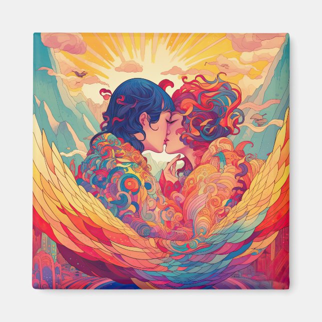 Aimant Son Amour, Son Chemin | Style Art Déco Biss lesbie (Devant)