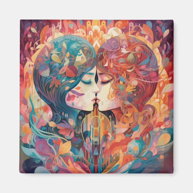 Aimant Son Amour, Son Chemin | Style Art Déco Biss lesbie (Devant)