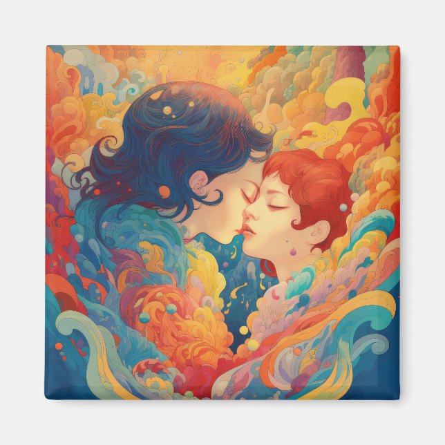 Aimant Son Amour, Son Chemin | Style Art Déco Biss lesbie (Devant)
