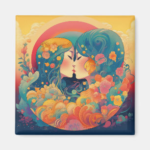 Aimant Son Amour, Son Chemin   Style Art Déco Biss lesbie