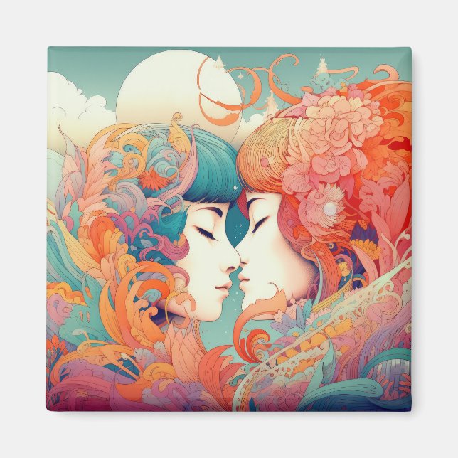 Aimant Son Amour, Son Chemin | Style Art Déco Biss lesbie (Devant)