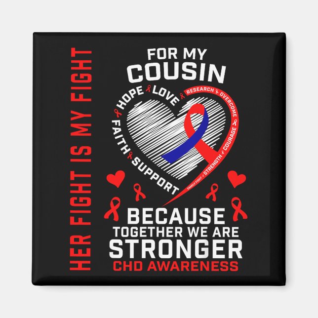 Aimant Son Combat Cousin Chd Sensibilisation Maladie Card (Devant)