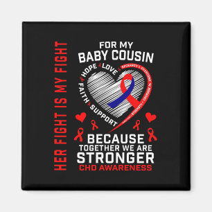 Aimant Son combat est mon combat Bébé Cousin Cœur de guer