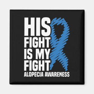 Aimant Son combat est mon combat Blue Ribbon Alopecia