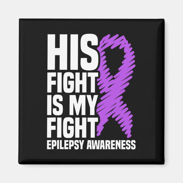 Aimant Son Combat Est Mon Combat Purple Ribbon Epilepsie  (Devant)