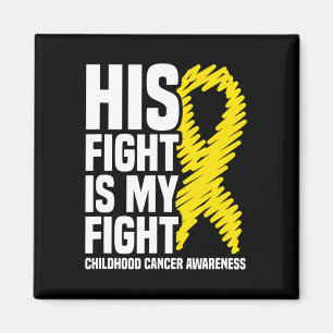 Aimant Son combat est mon combat Ruban Enfant Cancer Sens