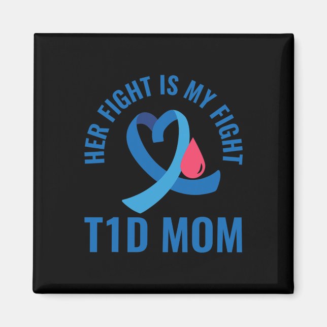 Aimant Son combat est mon combat T1d Maman Connaissance d (Devant)