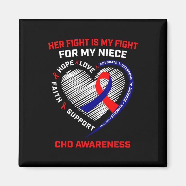 Aimant Son combat Niece Chd Sensibilisation aux maladies  (Devant)