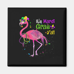 Aimant Son Mardi Gras Y'all Flamant rose Costume Filles F