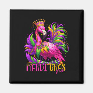 Aimant Son Mardi Gras Yall Mardi Gras Flamant rose Fête F