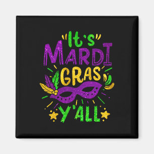 Aimant Son Mardi Gras Yall perles Masque Jester Casquette