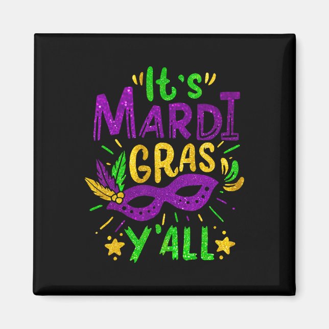 Aimant Son Mardi Gras Yall perles Masque Jester Casquette (Devant)