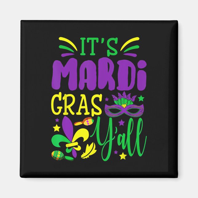 Aimant Son Masque Mardi Gras Yall Mardi Gras Party (Devant)