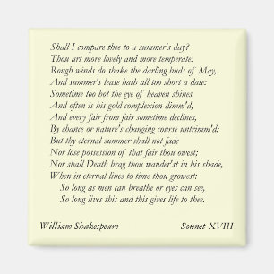 Aimant Sonnet # 18 par William Shakespeare