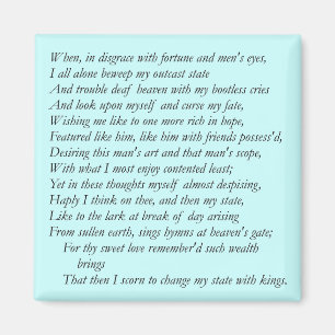 Aimant Sonnet # 29 par William Shakespeare