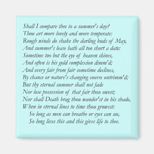 Aimant Sonnet de Shakespeare # 18