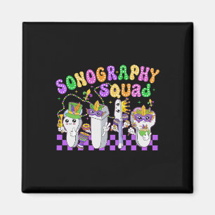 Aimant Sonographie drôle Squad Mardi Gras Carnaval Sonogr