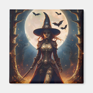 Aimant Sorcière de la forêt Steampunk Halloween