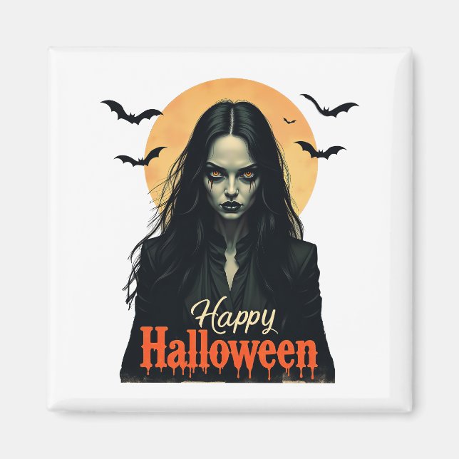 Aimant Sorcière gothique d'Halloween (Devant)