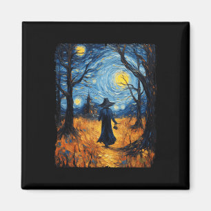 Aimant Sorcière Halloween Starry Night Van Gogh Costume A