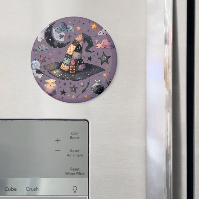 Aimant Sorcière lunaire Casquette et magie céleste (In situ (réfrigérateur))