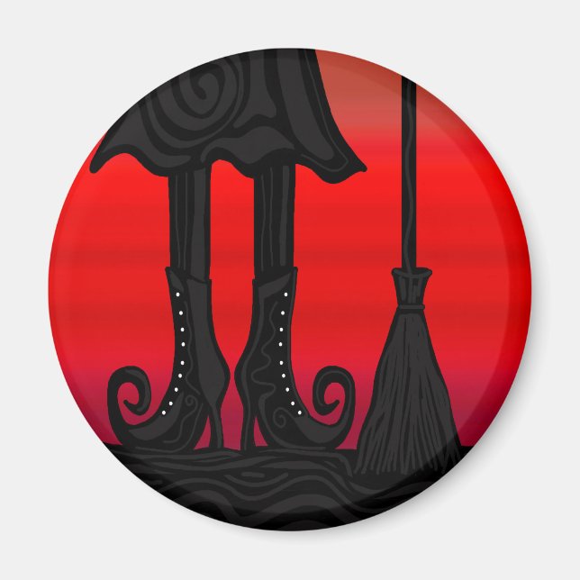 Aimant sorcière noire d'Halloween (Devant)