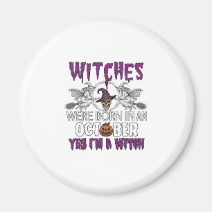 Aimant Sorcières Octobre Halloween Crâne Chapeau de Sorci