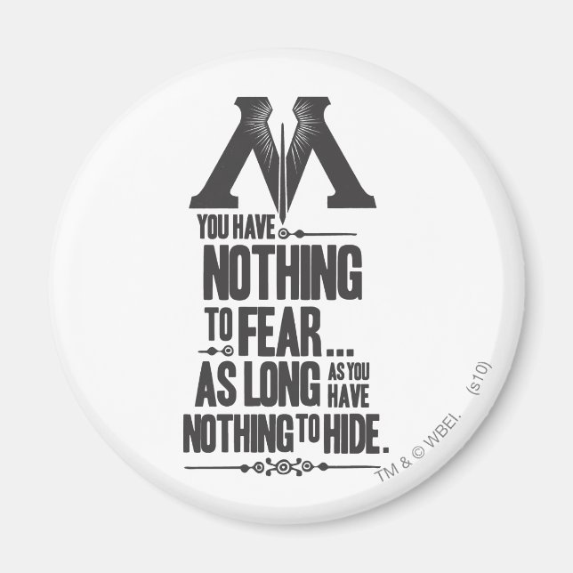 Aimant Sortilège Harry Potter | Propagande du Ministère d (Devant)