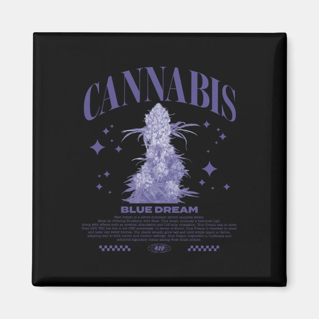 Aimant Souche hybride Sativa de Noël Blue Dream  (Devant)