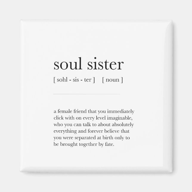Aimant soul sister Definition Meaning Dictionary Art Deco (Devant)